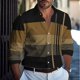 thumbnail image 1 of Camisa informal de negocios a rayas con estampado 3D para hombre, camisa de tela elástica negra de manga larga con solapa para uso diario en la calle, primavera y verano, 6XL, 1 of 6