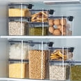 thumbnail image 2 of Pebbuoy 460/700/950/1300/1800ML Kitchen Sealed Storage Box Transparent Airtight Lock Leakproof Dustproof Moisture-proof Rice Cereal Milk Powder Container Food Storage Case, 2 of 7