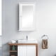 thumbnail image 5 of Gabinete de baño con espejo para montaje en pared, organizador de almacenamiento con una puerta y 2 estantes ajustables, color blanco, 5 of 5