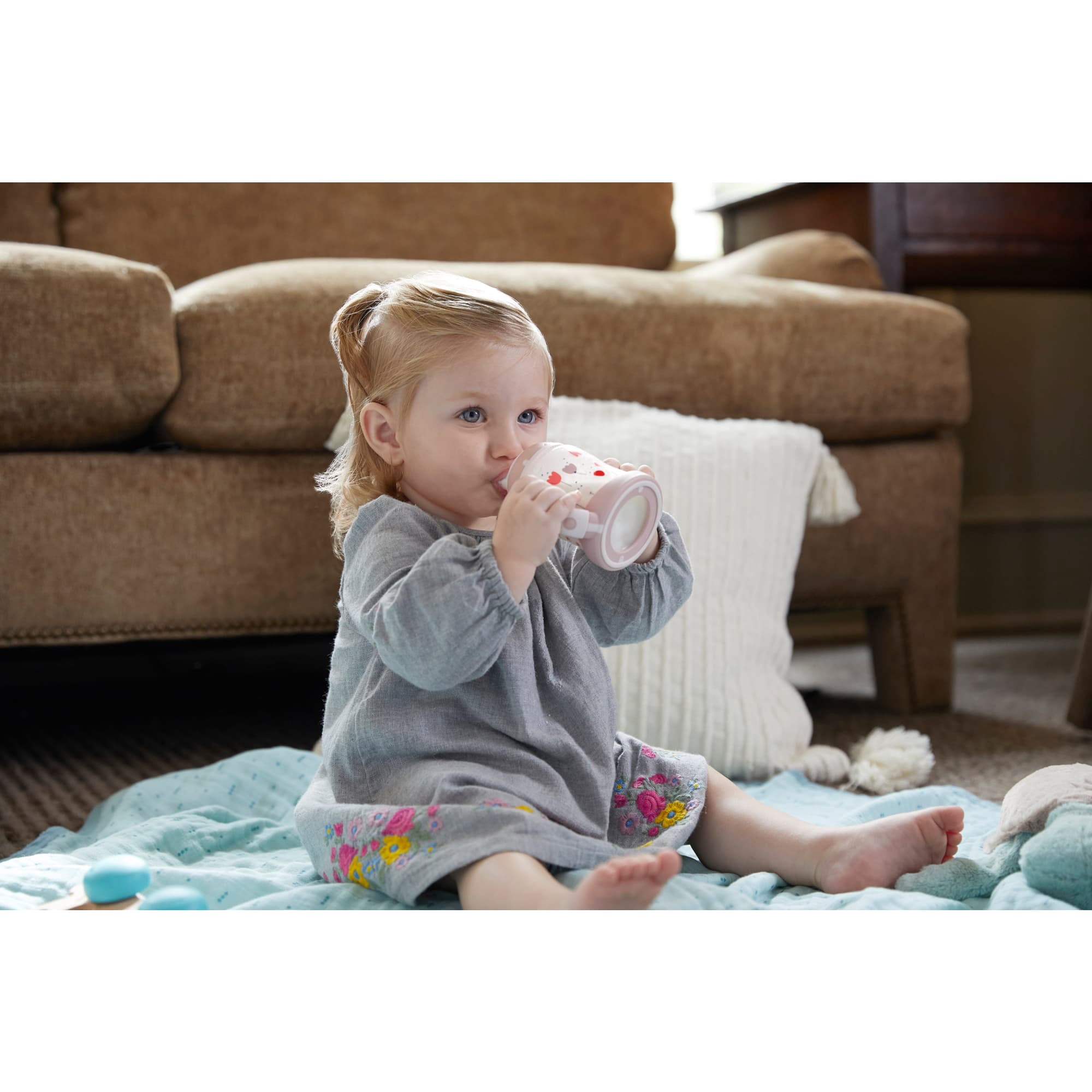 NUK Learner Infant Toddler Cup, 5 oz Soft Spout Sippy Cup 6+ Months, 1 Pack, Girl