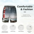 thumbnail image 5 of Sigee 3d Lighthouse in the Surf Print Mens Swim Trunks with Compression Liner Quick Dry Swim Stretch Beach Shorts with Pockets,S-3XL, 5 of 7