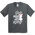 thumbnail image 3 of Inktastic Hunting Girls Hunt Too Only Prettier with Doe and Arrow Youth T-Shirt, 3 of 5