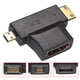 thumbnail image 3 of Adaptador Hdmi 1 x adaptador convertidor de 90° hembra compatible con Mini Micro HDMI macho 2 en 1, 3 of 7