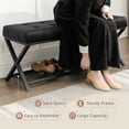thumbnail image 4 of Dycanpo 44.5" End of Bed Bench,Faux Leather Upholstered Bench with Shoe Shelf, Black, 4 of 11