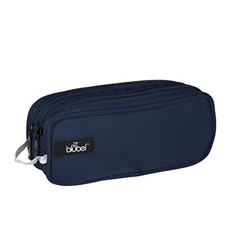 Blubel double zipper pencil case with two large Compartments and handle ...