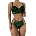 thumbnail image 2 of Levmjia Womens Lace Lingerie Set Hollow Out Floral Trim Adjustable Shoulder Strap Solid Color Underwire Bra And Panty Nightwear Romantic Dates Daily, 2 of 4