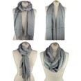 thumbnail image 4 of NYFASHION101 Women's Sheer Metallic Braided Tassel Ends Scarf Shawl Wrap, Beige, 4 of 4