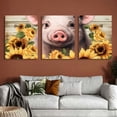 thumbnail image 6 of Shadudu Pig Sunflowers Butterflies Canvas Prints Wall Art Set of 3 Unframed for Living Room Bedroom Home Office Decor 12x16 inches 12"x16"x3pcs, 6 of 6