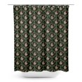 thumbnail image 1 of S4Sassy Black Floral Damask Floral Printed Bathroom Curtain Waterproof Shower Drapes-60 x 70 Inch, 1 of 1