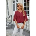 thumbnail image 3 of Anbech Women's Bell Sleeve Tops Chiffon Casual Blouse Tunic Shirts Trendy Design 2025 Summer Tshirt, 3 of 8