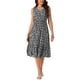 thumbnail image 1 of Vestido de verano bohemio para mujer INSPIRE CHIC, con escote en V, estampado floral, midi en capas, casual, color negro, talla M, 1 of 5