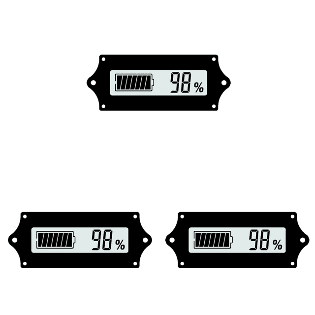 Indicador de batería Pantalla LCD universal Monitor de capacidad de baterías Blanco