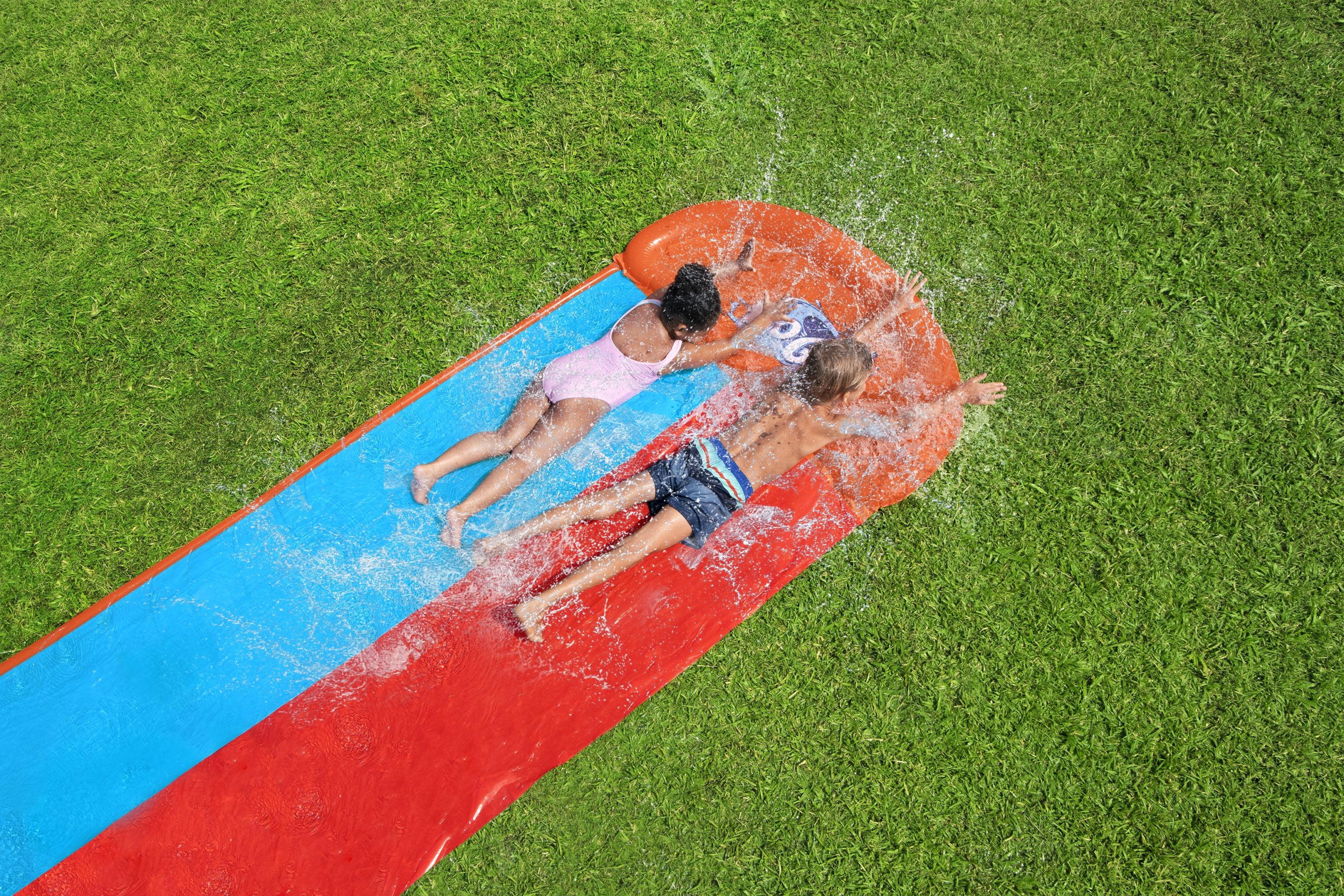 H2OGO! Child Double Lane Water Slide with Tsunami Splash