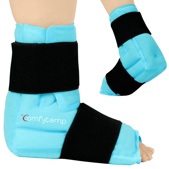 Comfytemp Large Ankle Foot Ice Pack Wrap for Injuries, Reusable Gel Cold Packs for Feet, Achilles, Arch