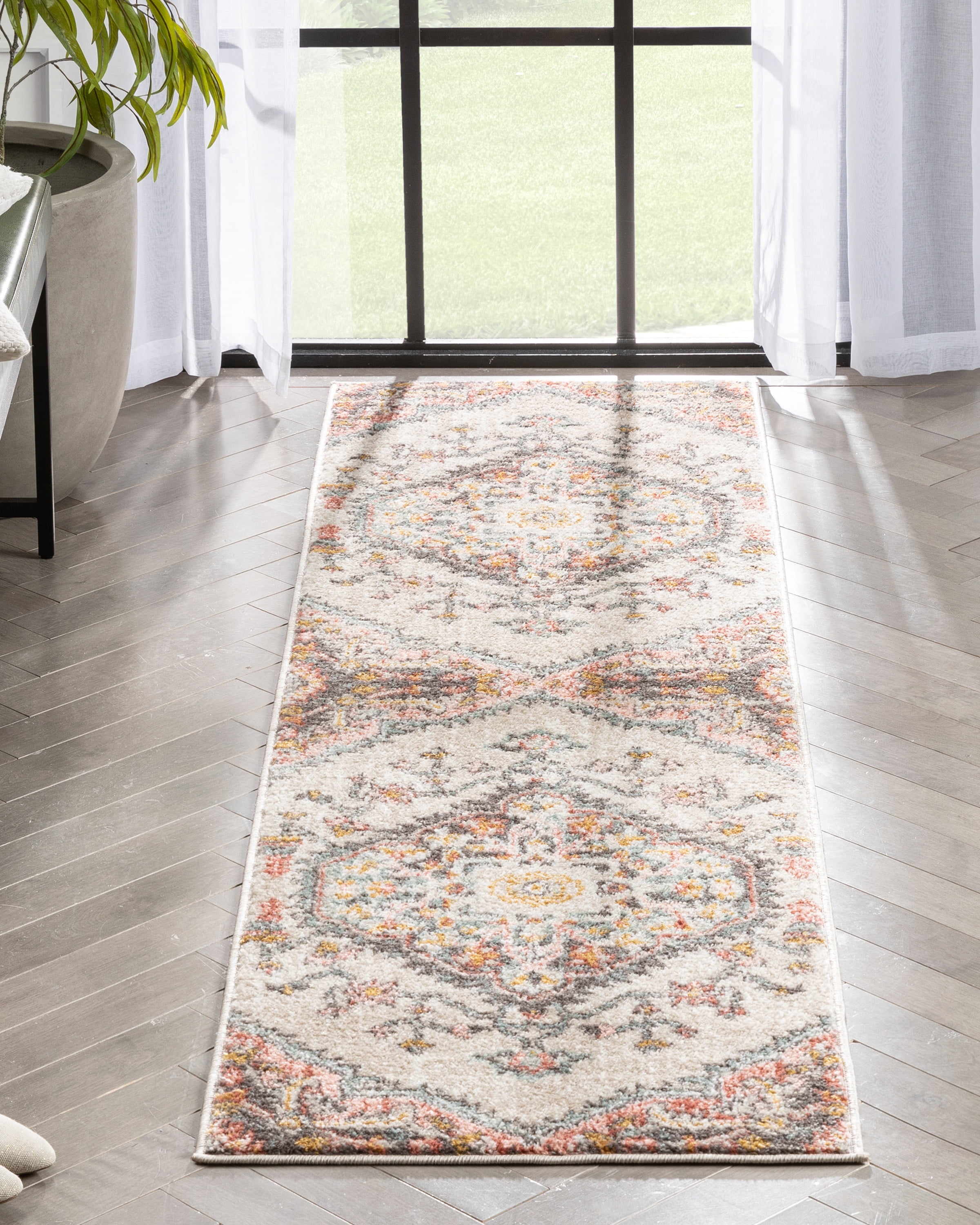 Well Woven Adeline Bohemian Vintage Medallion Soft Blush Runner Rug 2x7