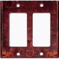 thumbnail image 6 of Metal Light Switch Plate Cover Elegant Maroon Red Letter Frame Damask DAM068, 6 of 13