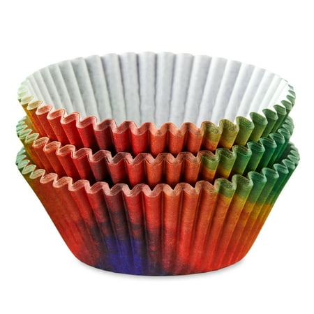 Great Value Watercolor Rainbow Cupcake Liners, 75 Count