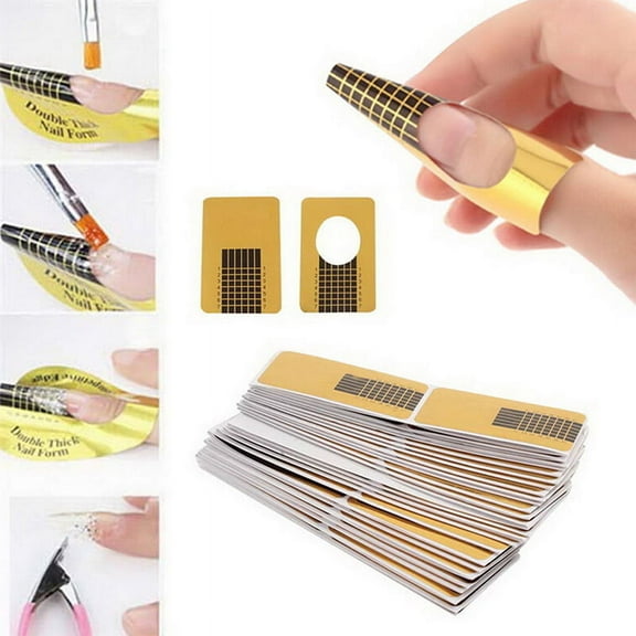 100Pcs Nail Art Tips Extension Forms Guide French DIY Tool Acrylic UV Gel,