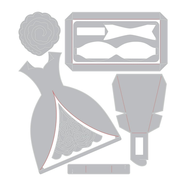sizzix dress die cut KIS Cuts - Metal Die - Party Dress