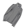 thumbnail image 2 of Ropa interior de cuello alto para mujer y niña de otoño e invierno, camisa informal a la moda, Top de manga larga, suave, cómodo para abrigo Prendas para la parte del cuerpo Raya blanca negra Minnieouse AP013822-03, 2 of 6