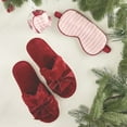thumbnail image 4 of Women's Plush and Cozy Slide House Slippers, Warm Luxury, Burgundy/Burgundy Velvet Bow, 4 of 4