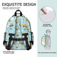 thumbnail image 5 of Excavator and Helicopter Blue Pattern Cute School Backpack Bag for School with Padded Back and Adjustable Shoulder Straps 15.25"x11.5"x5.25", 5 of 5