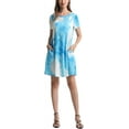 thumbnail image 2 of Women Casual Tie Dye Crewneck Short Sleeve Pockets Swing T-Shirt Dress, 2 of 2
