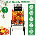 thumbnail image 2 of 1 Gallon Glass Drink Dispensers for Parties, TAIMASI Beverage Dispenser with Stand & Ice Cylinder, Leakproof Lemonade Drink Dispenser for Sun Tea, Homemade Juice, 2 of 8