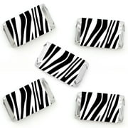 Big Dot of Happiness Zebra Print - Mini Candy Bar Wrapper Stickers - Safari Party Small Favors - 40 Count