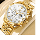 thumbnail image 2 of Relojes Lujoso Para Hombres Oro Correa Cuarzo Impermeable Xtellar blanco, 2 of 4