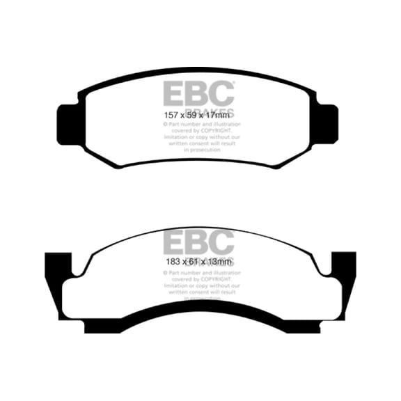 EBC Brakes Greenstuff 6000 Series Heavy Duty 4x4/SUV/Light Truck Brake Pad Set Fits select: 1987-1993 FORD F150, 1998-2002 SUBARU IMPREZA
