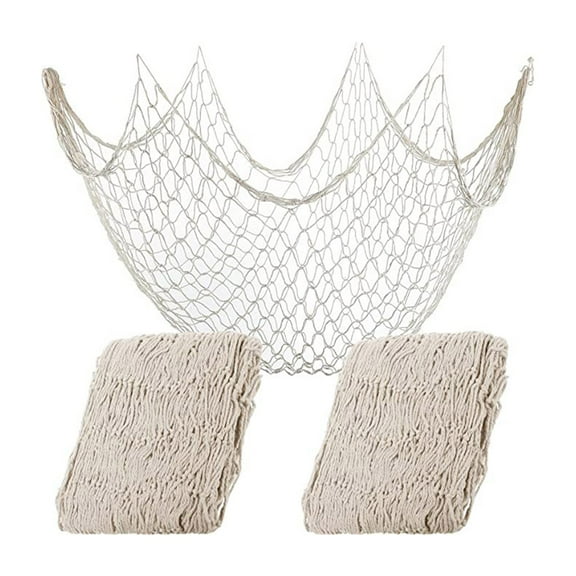 2 Natural FishNet Decorative Cotton Fishnet Decor for Pirate Party Mermai Party