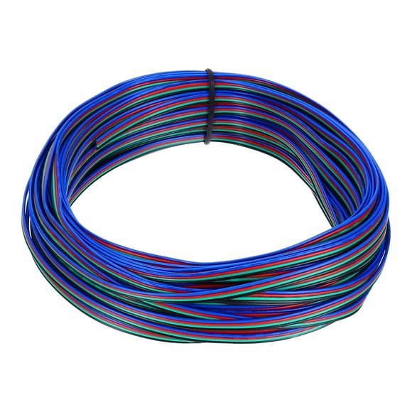 Uxcell 28 Gauge 4 Conductor Electrical Wire Tinned Copper Cable 66FT Flexible Stranded Hook-up Wire for LED Strips Lamps Residential Wiring Car Circuit