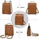 thumbnail image 4 of Cnoles Mochila De Cuero Monedero Para Mujer Moda Señoras Bolsos Vintage Casual Universidad Mochilas De Viaje Bolsa Naranja, 4 of 5