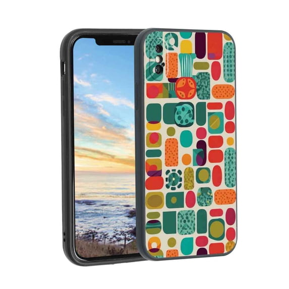 Compatible with iPhone XS Phone Case, Watercolor-Art-s-And-Cute-Boho-Rubber-Liner-Hard-2 Case Men Women, Flexible Silicone Shockproof Case for iPhone XS