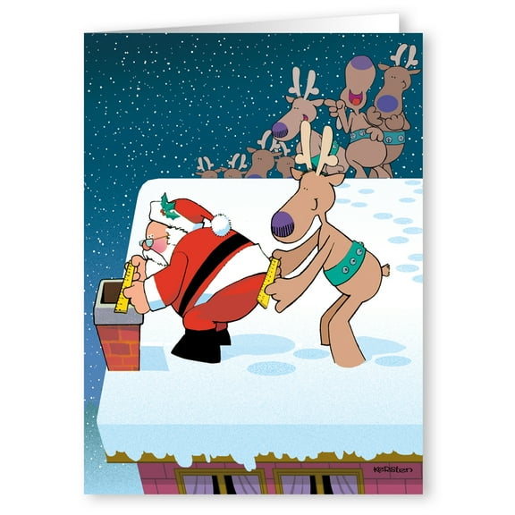 Measured to Fit Funny Christmas Card - 18 Cards and Envelopes