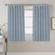 thumbnail image 1 of Cortinas ventiladas con mezcla de lino natural con pestaña superior para sala de estar, decoración del hogar, material suave y rico, paneles de cortina reductores de luz para dormitorio, juego de 2, 52 x 84 pulgadas, patrón natural, azul piedra, 52 pulgadas de ancho x 45 pulgadas de largo, 1 of 5