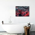 thumbnail image 5 of Acheng New York City Canvas Wall Art Black White Red Brooklyn Bridge Pictures NYC Skyline Cityscape Artwork for Living Room Bedroom Modern Home Decor   (Red) 20x16inch, 5 of 6