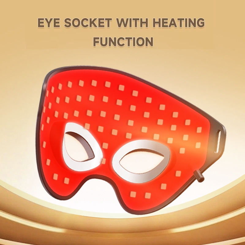 CNV 150 LEDs R-e-d Light Therapy Eye Mask with Heat | Silicone Facial Skincare Mask | Flexible At-home Skincare Tool (4 Light Modes)