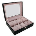 thumbnail image 1 of Abbracc Mens Watch Storage Box PU Leather Watch Display Case Jewelry Organizer Black, 1 of 7