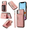 thumbnail image 1 of ELEHOLD Crossbody Wallet Case for iPhone 11 6.1" with RFID Card Slots Zipper Pocket Kickstand Function Shockproof Purse Case with Detachable Shoulder Strap for iPhone 11,Rosegold, 1 of 8