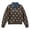Brown, variant on Womens Denim Collar Dot Print Loose Knit Pullover Sweater, Polka Dot Collared Long Sleeve Soft Knit Pullover Top, Relaxed Loose Knit Sweater with Denim Collar for Fall Winter Daily Wear Black