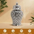 thumbnail image 2 of Porcelain Hollow Ginger Jar with Lid Temple Jar Organizer Office Ornaments Decorative Home Decoration Traditional Elegant Flower Holder Vase , 19cmx36cm 19cmx36cm, 2 of 9