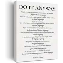 Inspirational Canvas Wall Art Motivational Do It Anyway Quote Canvas Print Positive Canvas Painting Office Home Wall Decor Framed Gift 12x15 Inch