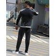 thumbnail image 3 of BUYJYA Men's Velour Tracksuit Set Velvet Sweatsuit Jogging Suits Full Zip Casual Jackets Pants 2 piece Warm Outfit Athletic Workout, 3 of 5