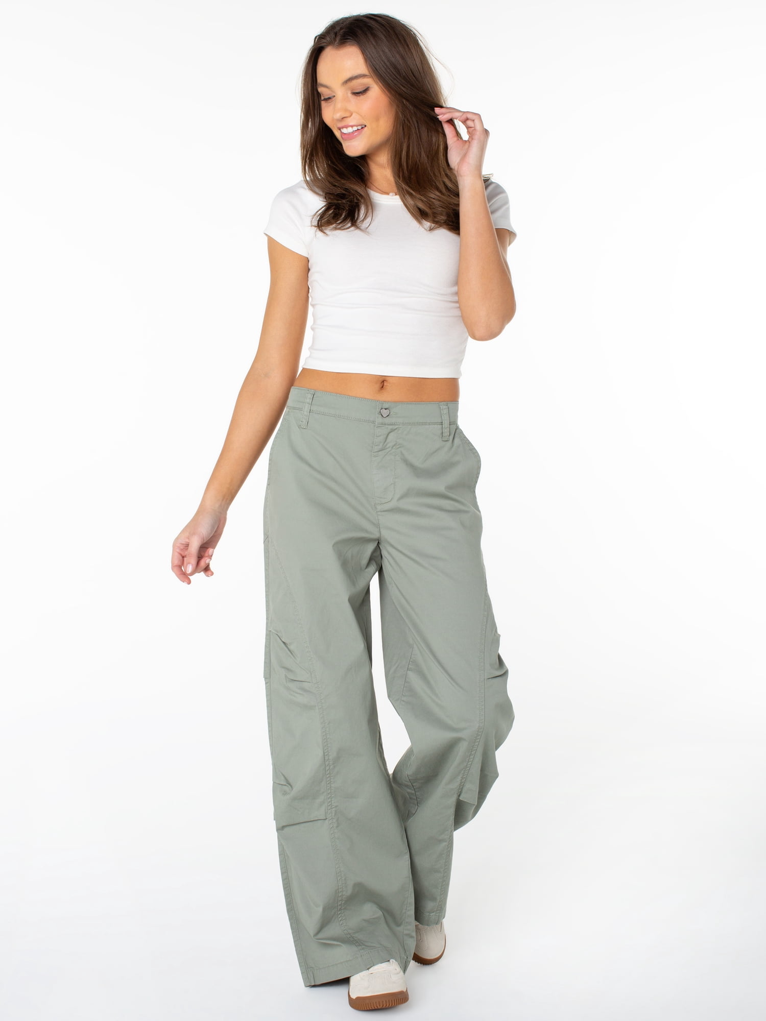 Celebrity Pink Women's and Women's Plus Wide Leg Cargo Pants, Sizes XS-4X