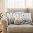 thumbnail image 6 of Outdoor Pillow Covers 20x12 Set of 2, Orange Blue Starfish Coastal Waterproof Patio Throw Pillow Covers for Couch Sofa Chair, Summer Beach Coral Shell Nautical Pillowcases for Throw Pillows, 6 of 9
