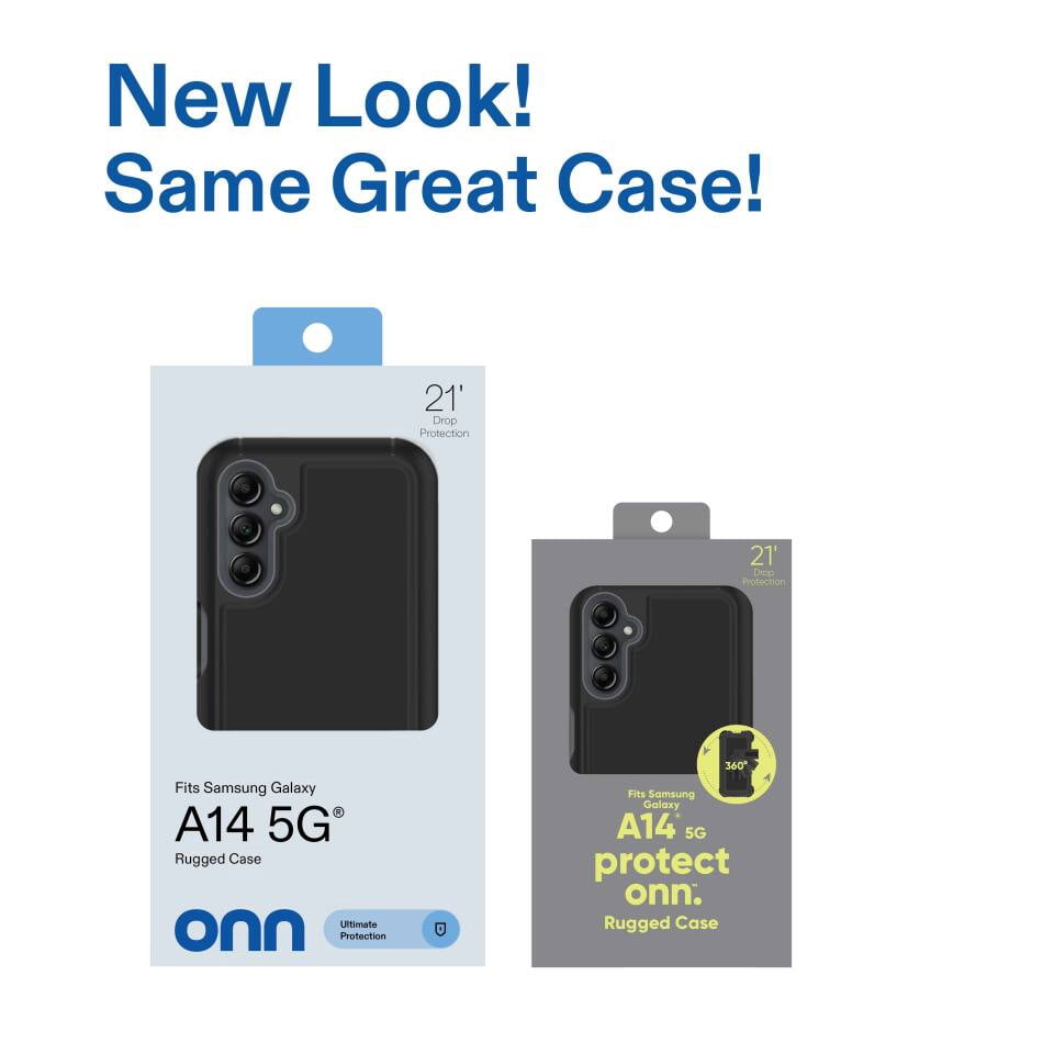 onn Rugged Phone Case for Samsung Galaxy A14 5G - Black