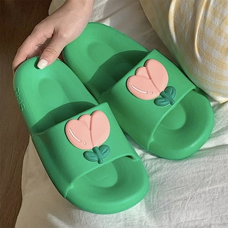 

PIKADINGNIS Cute Rabbit Patch Design Women Slippers EVA Thick Sole Summer Outdoor Non-slip Home Ladies Platform Woman Shoes Beach Slides