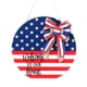 thumbnail image 1 of Señal de bienvenida para puerta del 4 de julio, decoración del día de la independencia, placa de puerta redonda, percha de madera, bandera americana patriótica para puerta de entrada, porche, pared,, 1 of 8